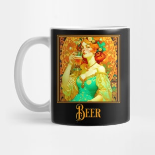 Art Nouveau Beer Lady Mug
